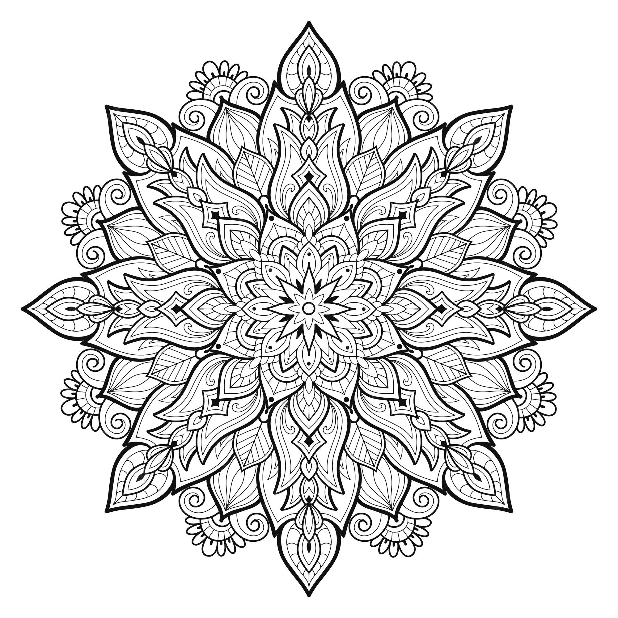 Mandala pattern coloring book wallpaper design Vector Image