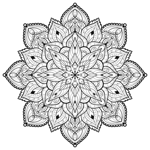 Mandala libro da colorare arte carta da parati disegno piastrelle modello camicia biglietto di auguri adesivo pizzo modello e tatuaggio decorazione per l'interior design vettore etnico orientale cerchio ornamento sfondo