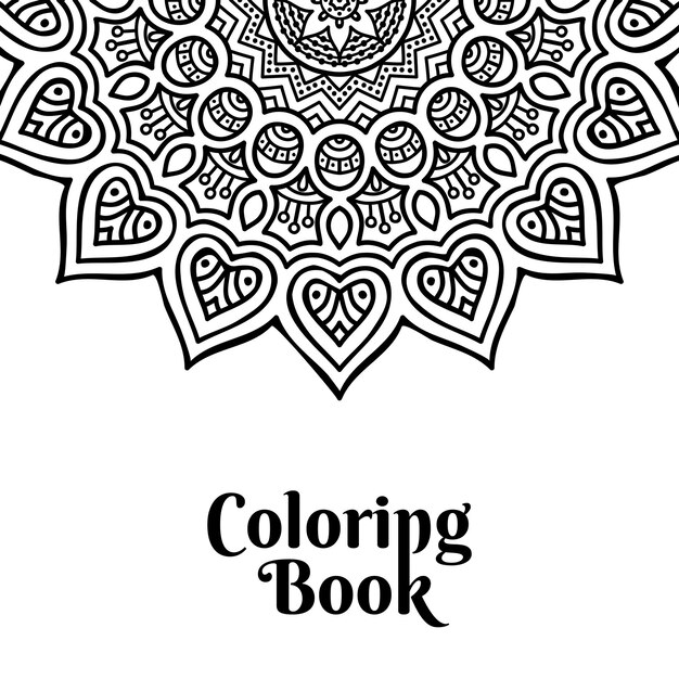 Vettore copertina del libro da colorare mandala