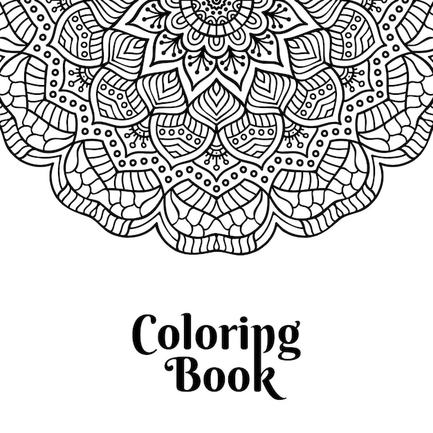 Vector mandala coloring book cover page