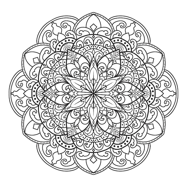 Mandala for coloring book. Decorative round ornament. anti-stress therapy pattern.