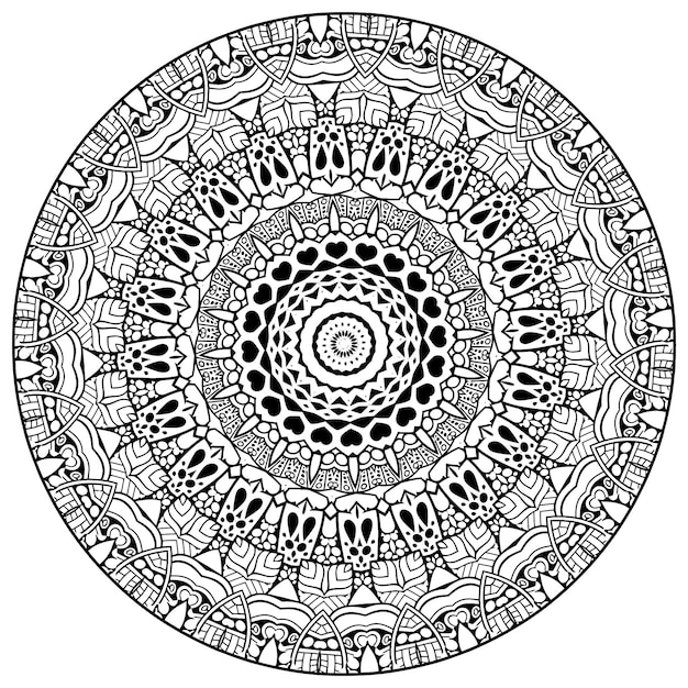 mandala. coloring book pages. indian antistress medallion. abstract islamic flower, arabic henna