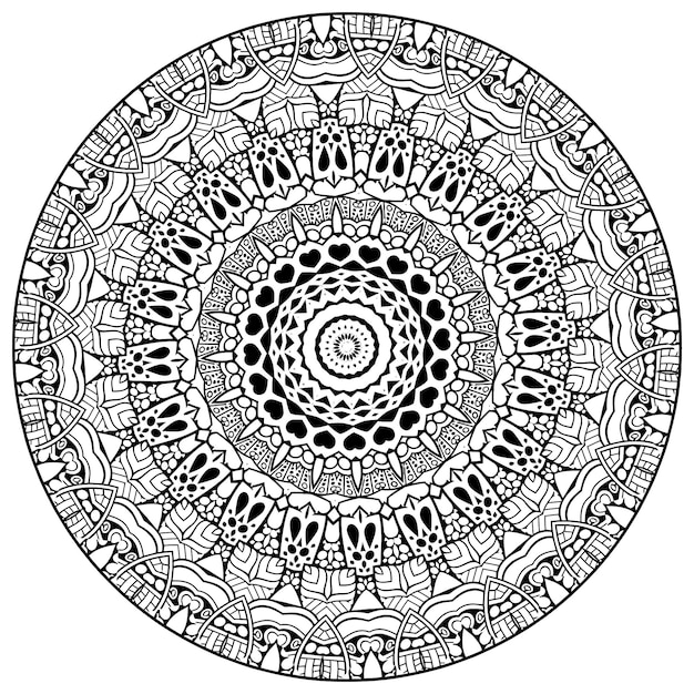 Mandala. Coloring book pages. Indian antistress medallion. Abstract islamic flower, arabic henna