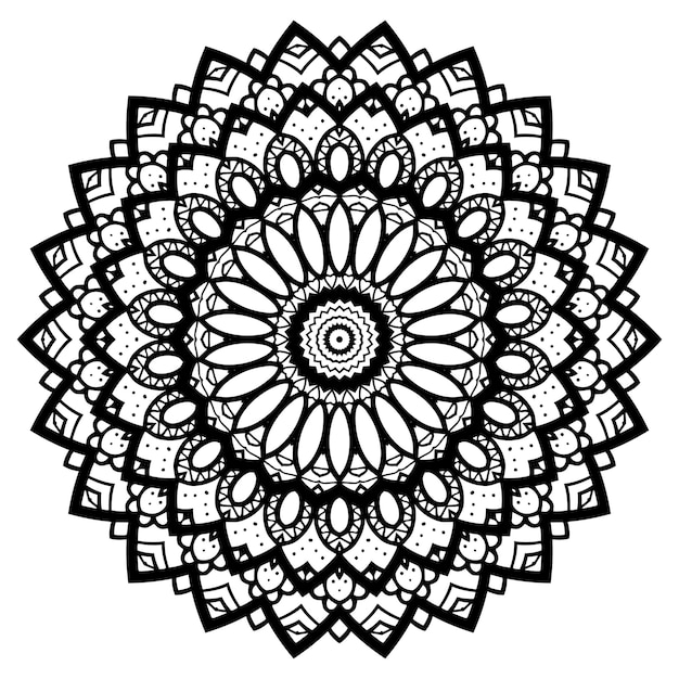 Vector mandala coloring book template wallpaper design lace pattern and tattoo decoration for interior design vector handdrawn ethnic oriental circle ornament white background indian style