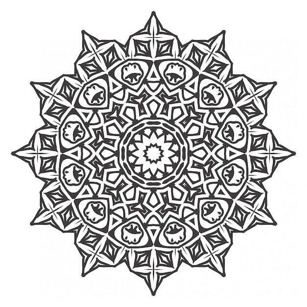 Libro da colorare mandala con stile ornamento