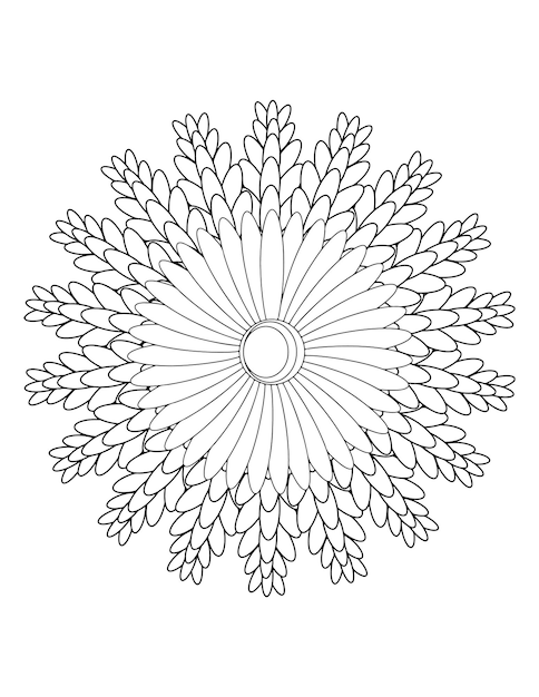 Дизайн раскраски мандалы для начинающих, цветочный узор Менди для рисования хной и татуировки.