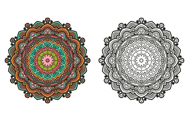 Vector mandala coloring page for adult