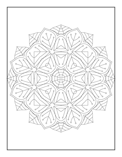 Mandala coloring page for adults Coloring book for adults Floral mandala coloring page