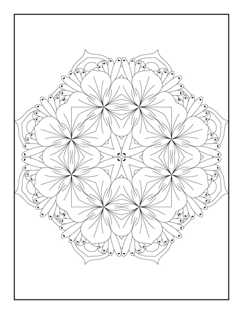 Mandala coloring page for adults Coloring book for adults Floral mandala coloring page