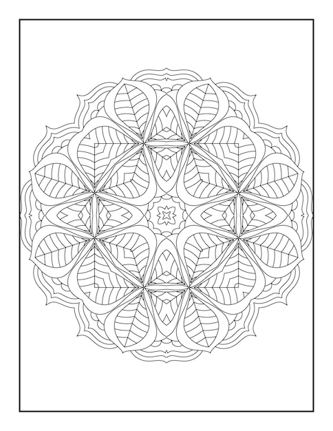 Mandala coloring page for adults Coloring book for adults Floral mandala coloring page