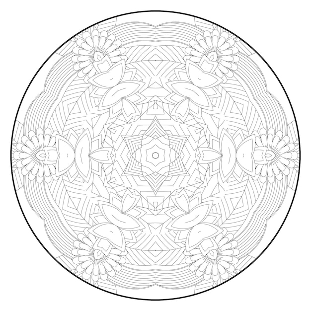 Mandala coloring page for adults Floral mandala coloring page Circular mandala coloring page
