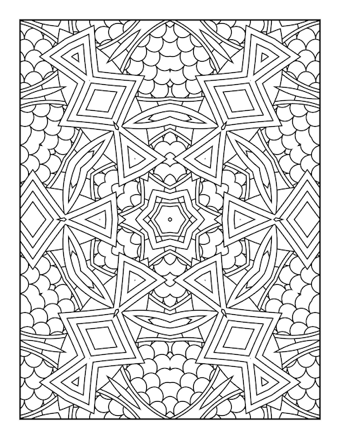 Mandala coloring page for adults and hand drawn outline mandala coloring book for kids line art