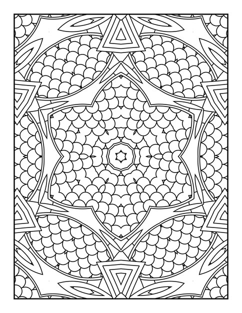 Mandala coloring page for adults and hand drawn outline mandala coloring book for kids line art