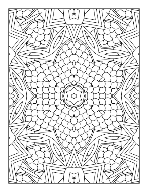 Mandala coloring page for adults and hand drawn outline mandala coloring book for kids line art