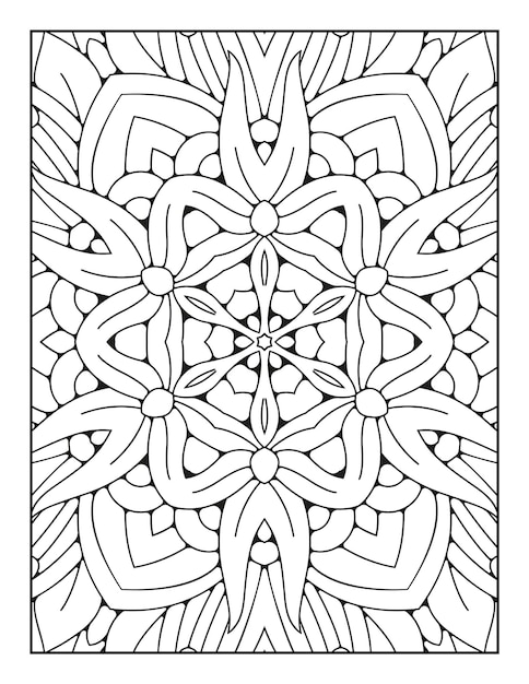 Vettore pagina da colorare di mandala per adulti e libro da colorare di mandala con contorno disegnato a mano per bambini line art