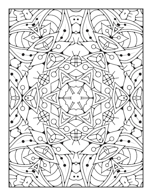 Mandala coloring page for adults and hand drawn outline mandala coloring book for kids line art