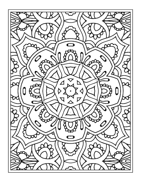 Mandala coloring page for adults Mandala Background With floral ornament pattern