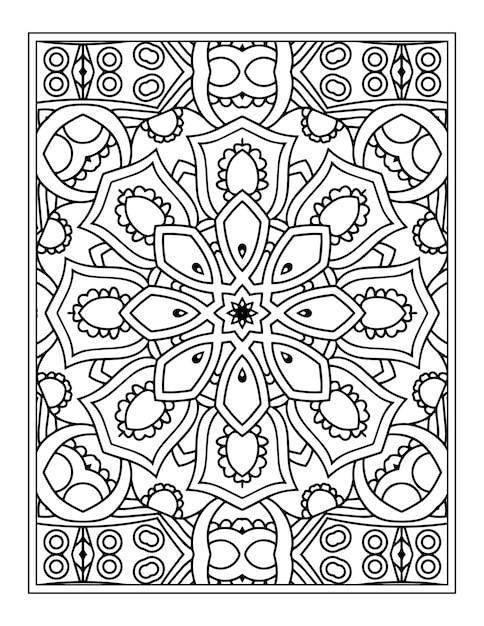 Mandala coloring page for adults Mandala Background With floral ornament pattern