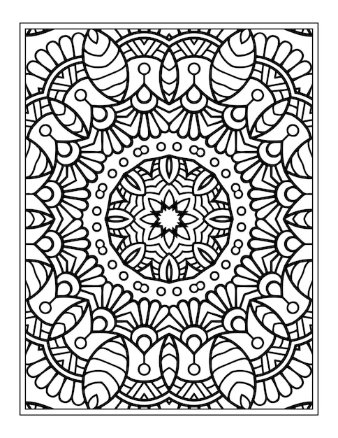 Mandala coloring page for coloring book