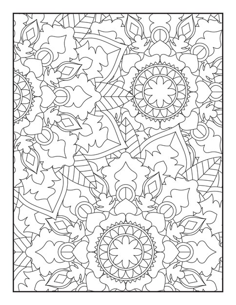 Mandala coloring page. Floral coloring page.