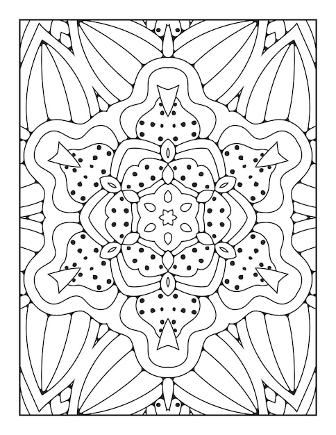 성인을 위한 만다라 색칠 공부 페이지와 어린이 라인 아트를 위한 손으로 그린 윤곽선 만다라 색칠 공부