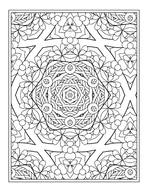 Pagina da colorare mandala per la pagina da colorare di kdp