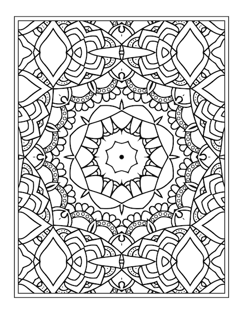 Mandala da colorare per kdp ornamento floreale mandala pattern