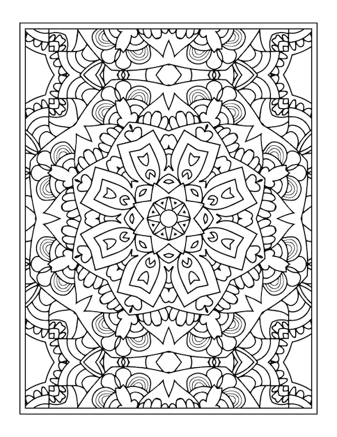 Mandala coloring page for kdp Floral ornament mandala Pattern