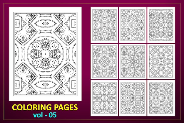 Mandala da colorare pagina kdp interni in bianco e nero da colorare pagina modello vettoriale