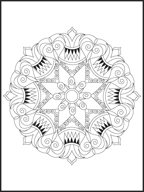 Mandala coloring page, Mandala, illustration, tattoo, decorative ornament in ethnic oriental style.