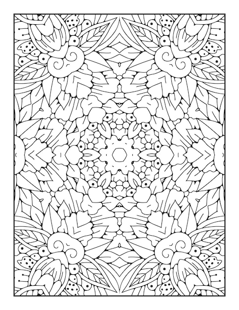 Pagina da colorare mandala pagina del libro da colorare con motivo mandala