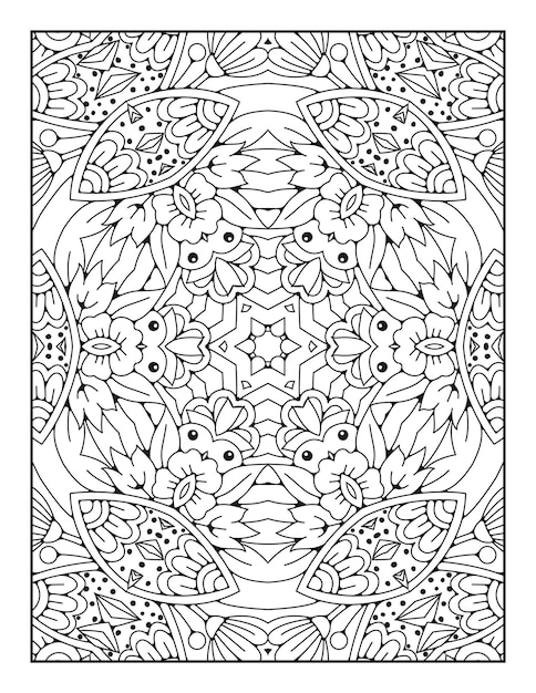 Pagina da colorare mandala pagina del libro da colorare con motivo mandala