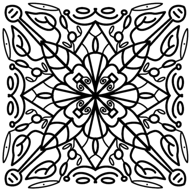 Mandala Coloring page Vector illustration