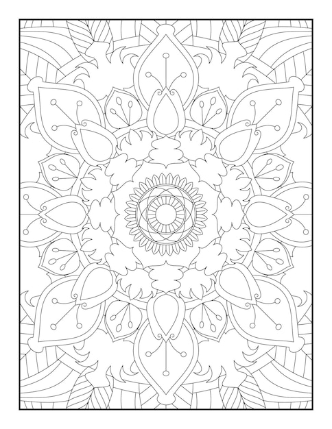 Pagine da colorare mandala, pagina da colorare per adulti, disegno mandala modello, mandala