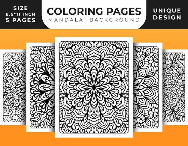 Mandala coloring pages, KDP interior and coloring pages mandala background, mandala pattern vector