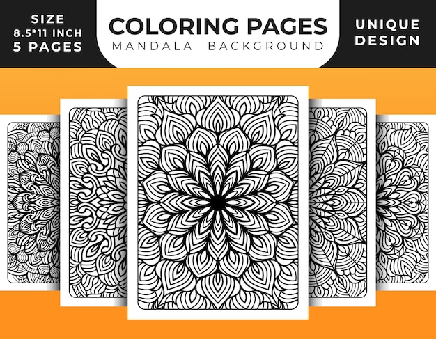 Mandala coloring pages, KDP interior and coloring pages mandala background, mandala pattern vector