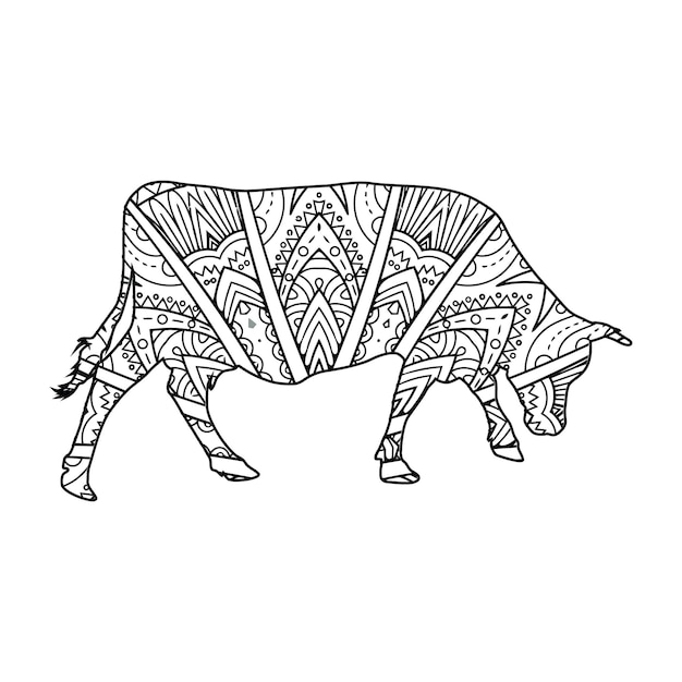 Mandala Cow Coloring Page For Kids