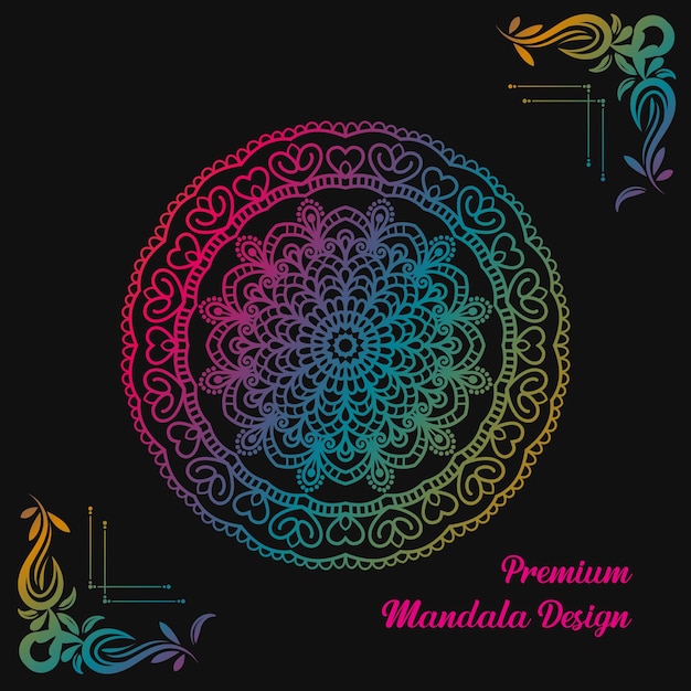 Vector mandala decoratie patroon premium ontwerpsjabloon.