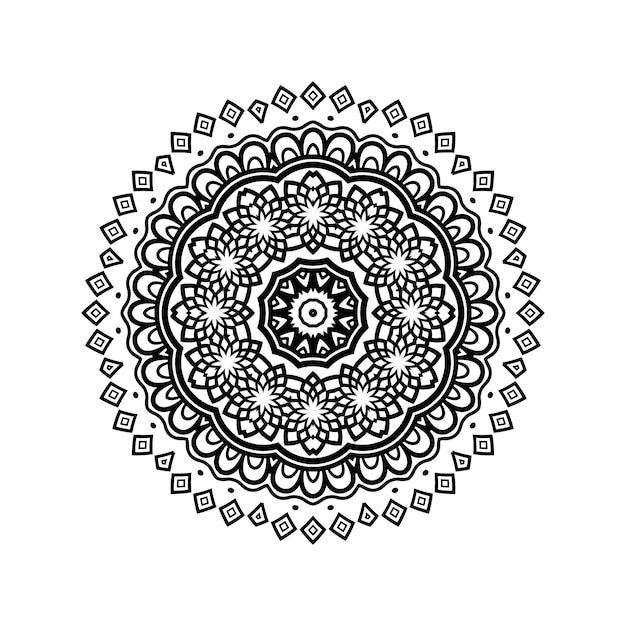 Mandala decoratief en sierontwerp voor kleurplaat wenskaart uitnodiging tattoo yoga en spa symbool ontwerp