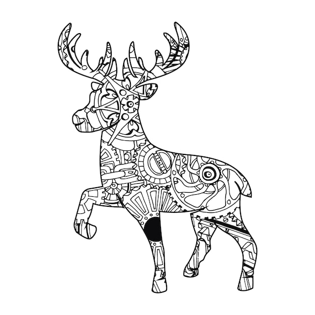 Mandala Deer coloring page for kids