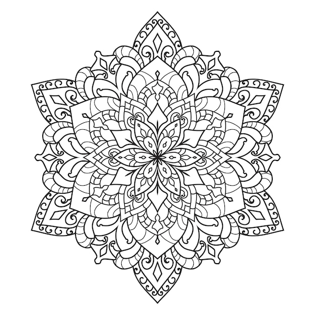 Mandala design for adult coloring page. decorative round ornament.