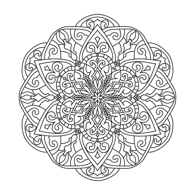 Mandala design for adult coloring page Vector mandala outline design