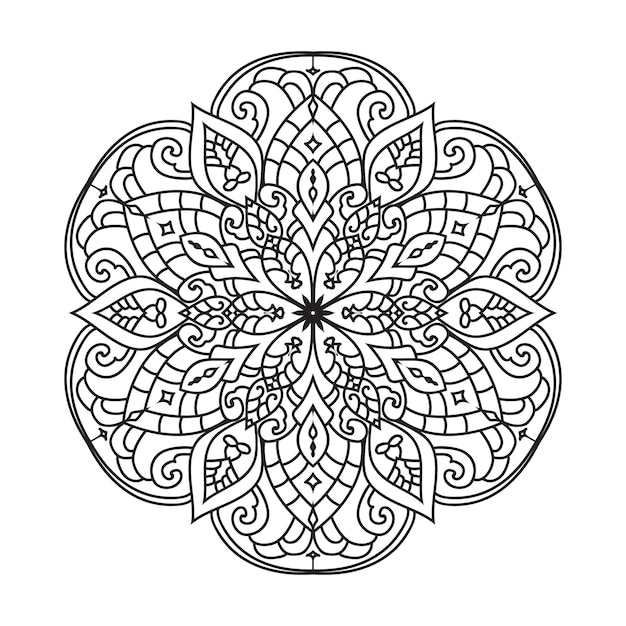 Mandala design for adult coloring page Vector mandala outline design