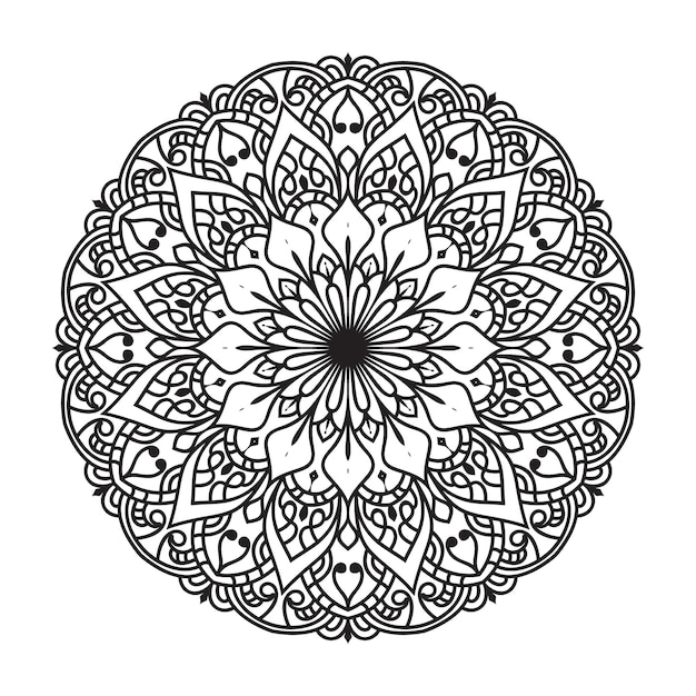 Mandala design for adult coloring page