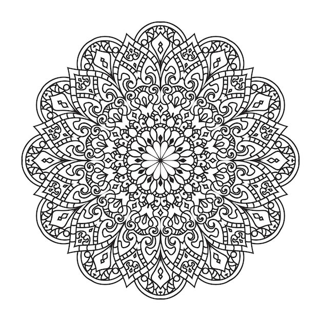 Mandala design for adult coloring page