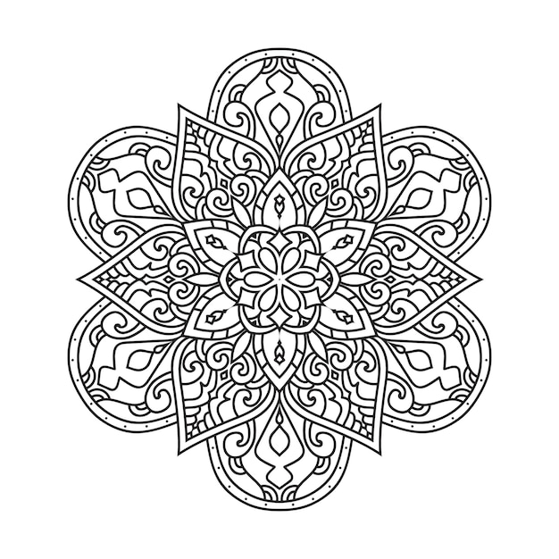 Mandala design for adult coloring page