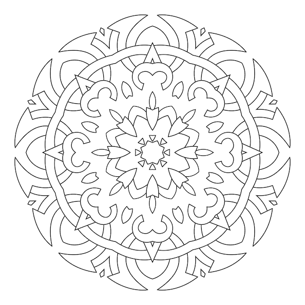 Mandala design for adult coloring pages