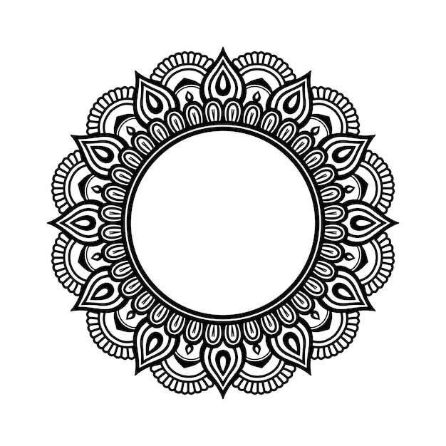 Mandala design background for adult coloring page