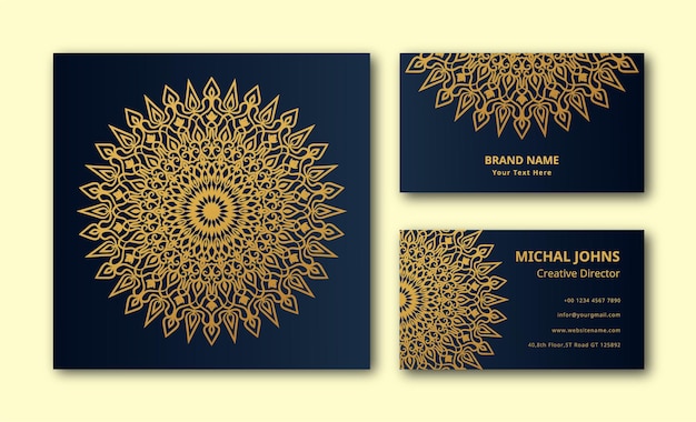 Mandala design background vector business card