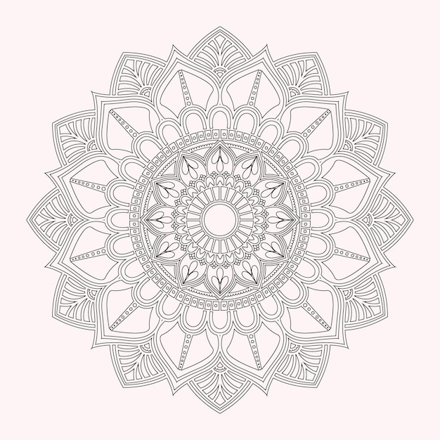 Mandala design black color free vector